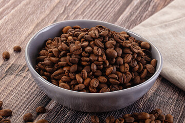 Roasted brown araboca coffee beans