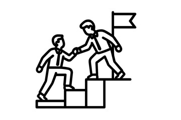 Naklejka premium Men working together to achieve success in a business environment