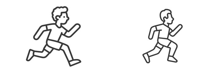 Obraz premium Dynamic vector illustration of running boys in different positions