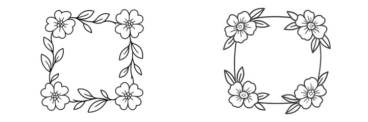 Floral frame illustrations for design and decoration projects