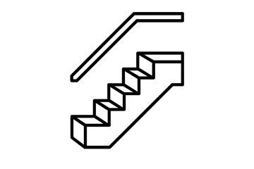 Stylish vector illustration of a staircase with a railing design