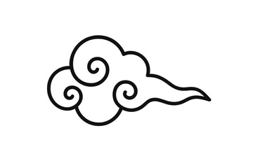 Stylized vector illustration of a swirling cloud design