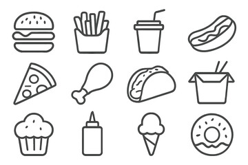 Fast food icons in vector format