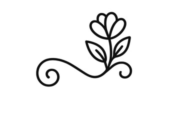Simple vector illustration of a flower with elegant design elements