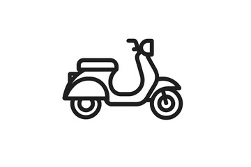 Obraz premium Vector illustration of a classic scooter design in a minimal style