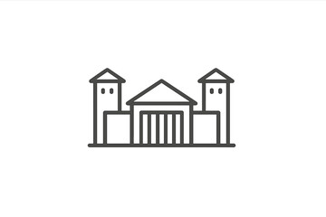 Fototapeta premium Illustration of a historical building with towers and columns