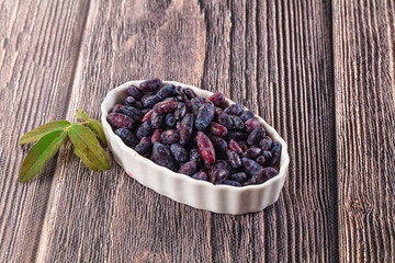 Sweet juicy ripe honeysuckle berries