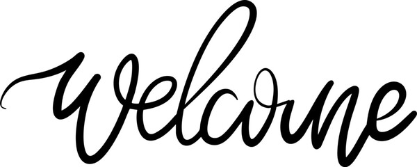 English welcome handwritten calligraphy font