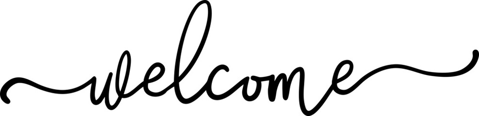 English welcome handwritten calligraphy font