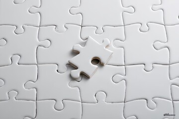 Missing puzzle piece on white puzzle