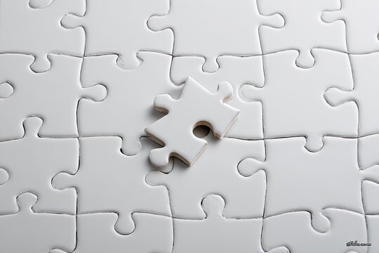 Missing puzzle piece on white puzzle