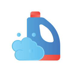 Detergent Washing Product Flat Color Icon: Laundry and Cleaning