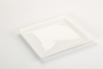 White ceramic empty plate dishware