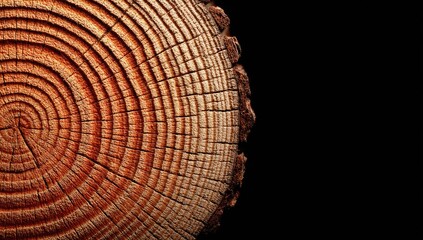 Fototapeta premium Close-up of a tree's cross-section, revealing concentric rings