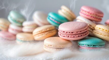 Obraz premium Macarons in a Swirl of Color — Sweetness, Texture, and a Dream on the Tongue
