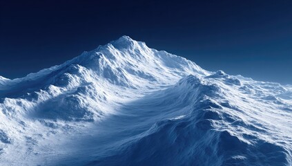 Majestic snow-capped peak under a deep blue sky (1)