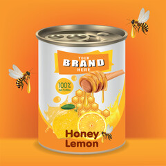 Design of honey lemon can packaging