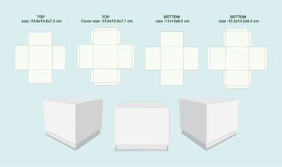 Fototapeta premium Cube box cutting Out template and Mockup EPS Vector