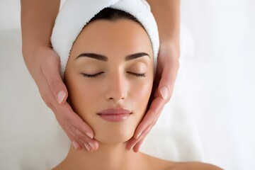 Relaxing facial massage at luxury spa with professional therapist focusing on anti aging skincare, wellness and beauty treatment for glowing healthy skin. Rejuvenation