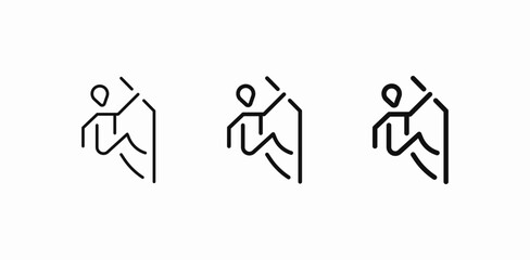 climbing wall person icon sign vector