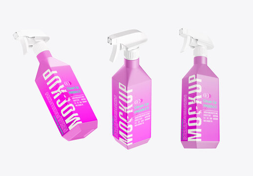 Cleaning Spray Bottle Mockup