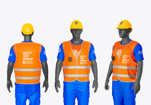 Construction Safety Vest Mockup