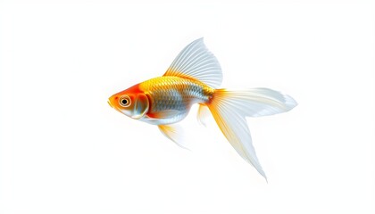 Fototapeta premium Goldfish protected on white background.