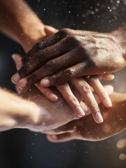 Intertwined Diverse Hands Showing Unity And Support