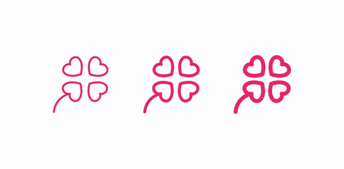 four leaf clover hearts icon sign vector