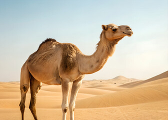 Isolated One Hump Camel Standing