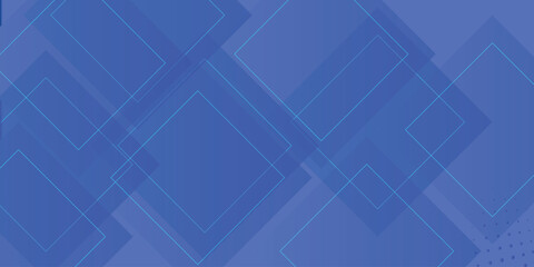 Abstract blue background with glowing geometric lines. Modern blue gradient square shape design. Futuristic technology concept. Suit for brochure, corporate, website, poster, banner,