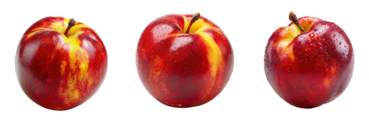 Fresh Nectarine with Juicy Skin and Bright Yellow Stripes