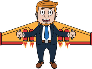 Business man Vector Illustration Design Advertising media concept 