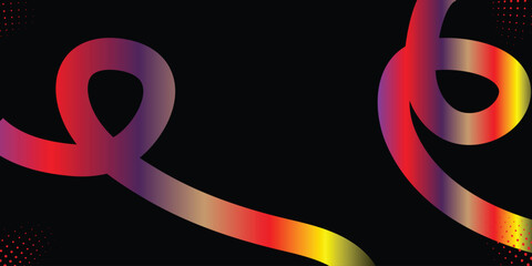 Abstract Background with Color Lines. Graphic Shapes with Gradient. Vector Pattern with Curve 3D Rainbow Ribbon