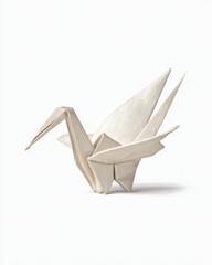 Origami Crane In White Paper