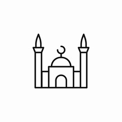 islamic mosque building icon sign vector