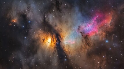 Fototapeta premium Colorful nebulae and stars in deep space