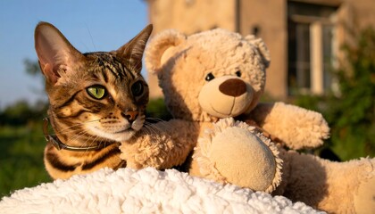 Cat and Teddy Bear