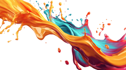 png dynamic fluid wave splash isolated on white or transparent background