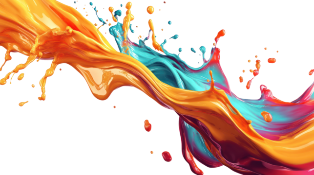 png dynamic fluid wave splash isolated on white or transparent background