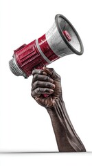 Pixelated Hand Holding Megaphone
