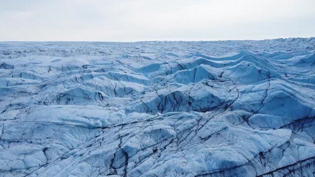 Aerial View of Reindeer Glacier. Kangerlussuaq