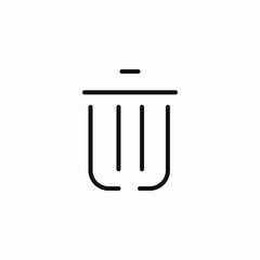 wastebasket trash can icon sign vector