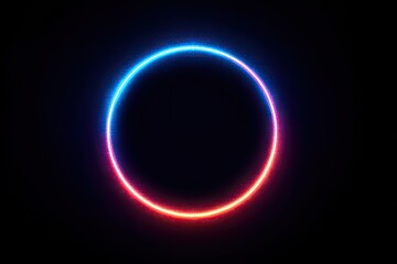 Obraz premium Neon circle glow on dark background