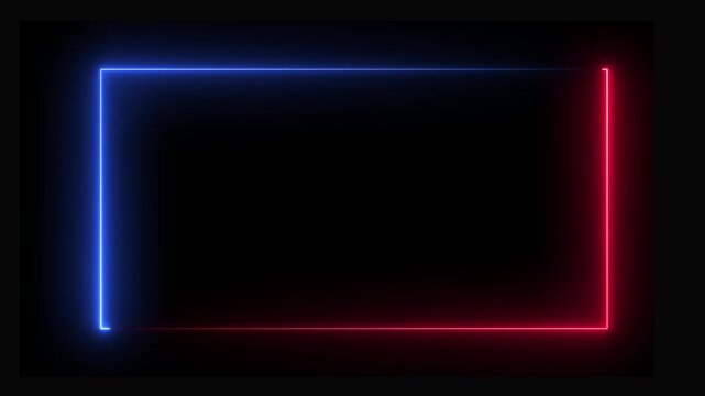 Futuristic Neon Rectangle Border Animation &ndash; Abstract Glowing Light Frame in Motion.