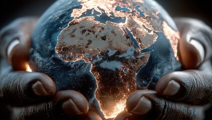 Earth held gently in dark hands (1)