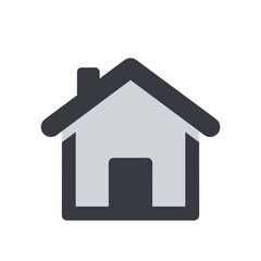 Simple house symbol representing home and shelter, isolated on a white backdrop, conveying a sense of security and belonging.