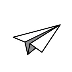 White paper airplane flying upwards against a plain white backdrop, symbolizing freedom and the pursuit of dreams with a minimalist aesthetic.