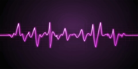Medical monitor displays the healthy heartbeat pulse on an electrocardiogram chart, a rhythmic wave of life