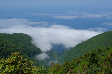 Hiking in the dramatic Mountains of Madeira, Portugal, Europe
